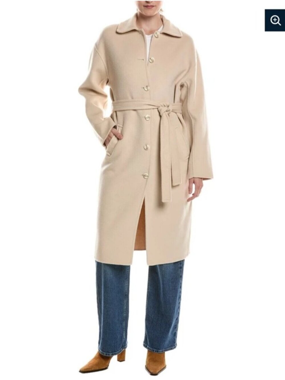 NWT J.MCLAUGHLIN | Wool Cashmere Maren Coat Cream Sz L